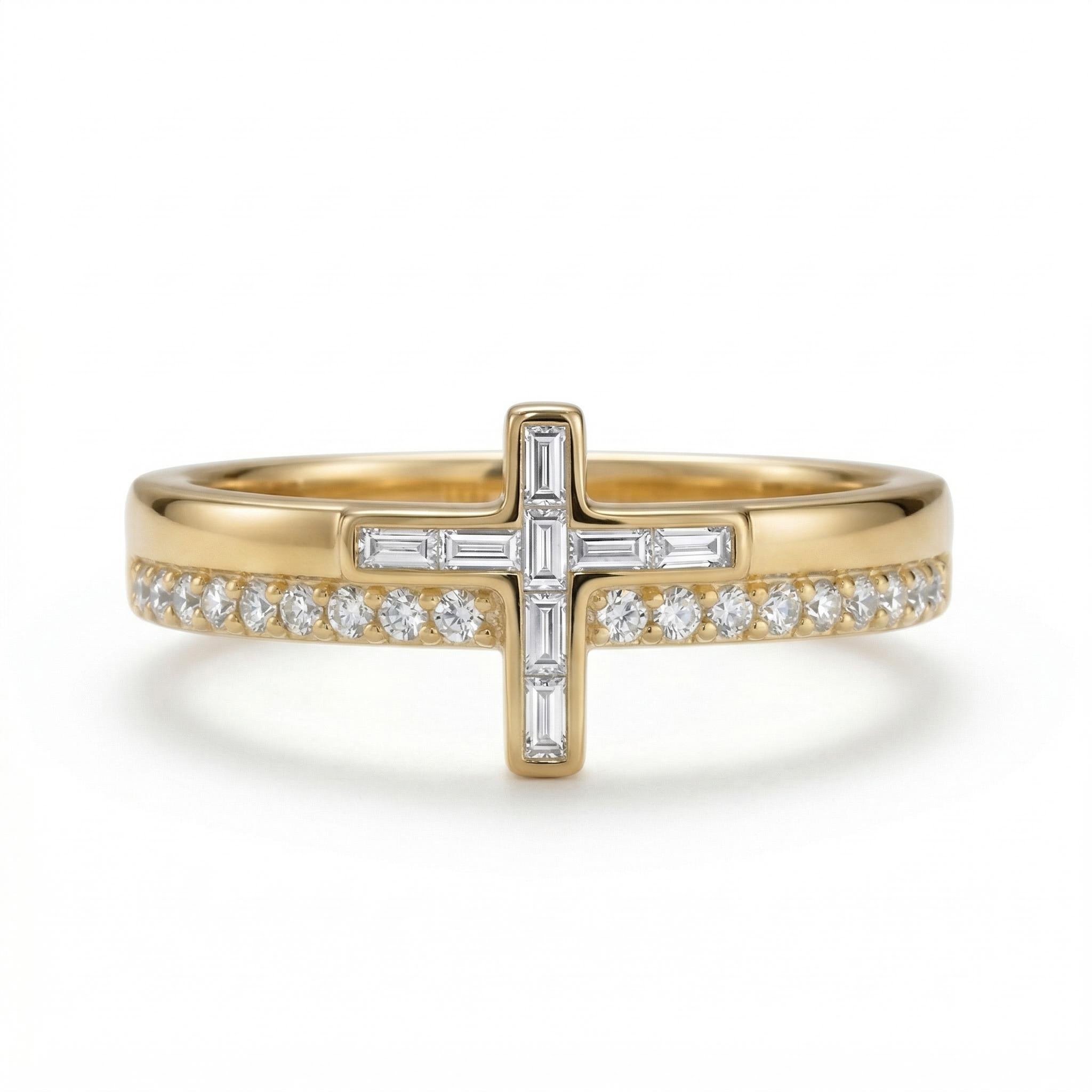 0.39ct.tw Cross-shaped Baguette Cut S925 Silver Women's Band Moissanite