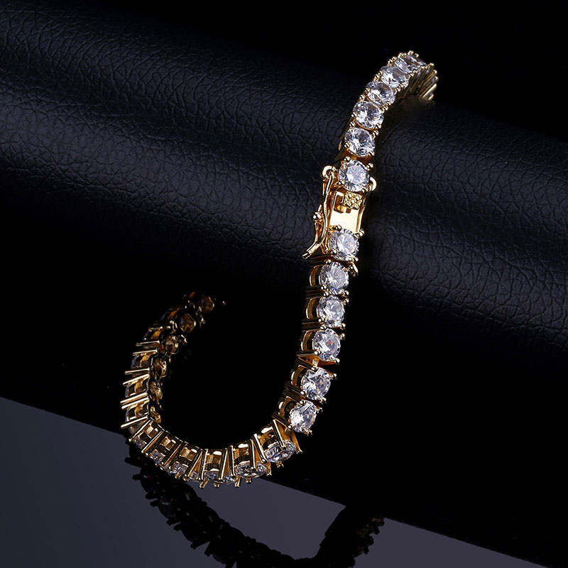 5mm 18k Gold Single Row Tennis Bracelet Iced Out Shine With Street Luxury - Image 4
