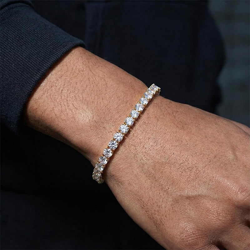 5mm 18k Gold Single Row Tennis Bracelet Iced Out Shine With Street Luxury - Image 7
