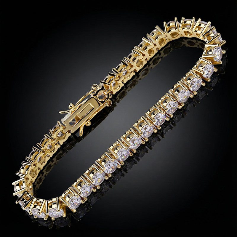 5mm 18k Gold Single Row Tennis Bracelet Iced Out Shine With Street Luxury - Image 8