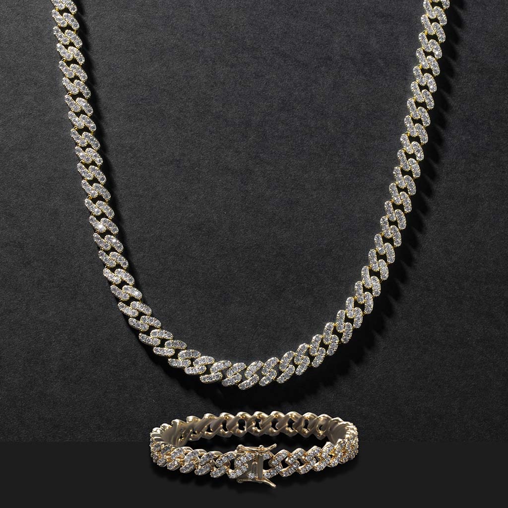 Iced Out 8mm Cuban Link Bracelet In Gold With Street Luxury Shine - Image 4