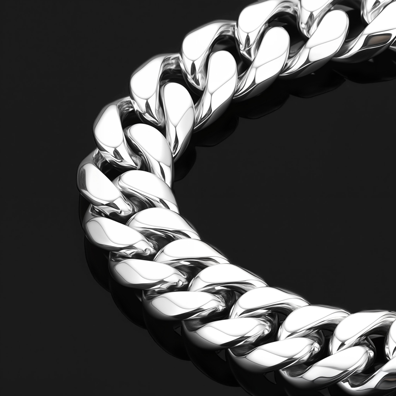 10mm Stainless Steel Miami Cuban Bracelet With Iced Out Clasp Silver - Image 5