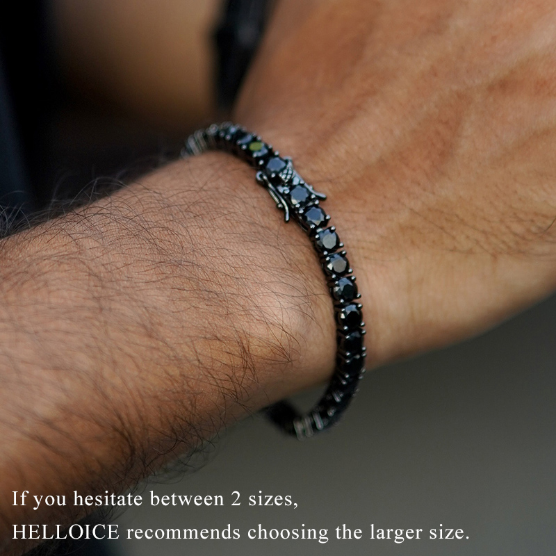 5mm Black Stones Tennis Bracelet In Black Gold With Iced Out Shine - Image 4
