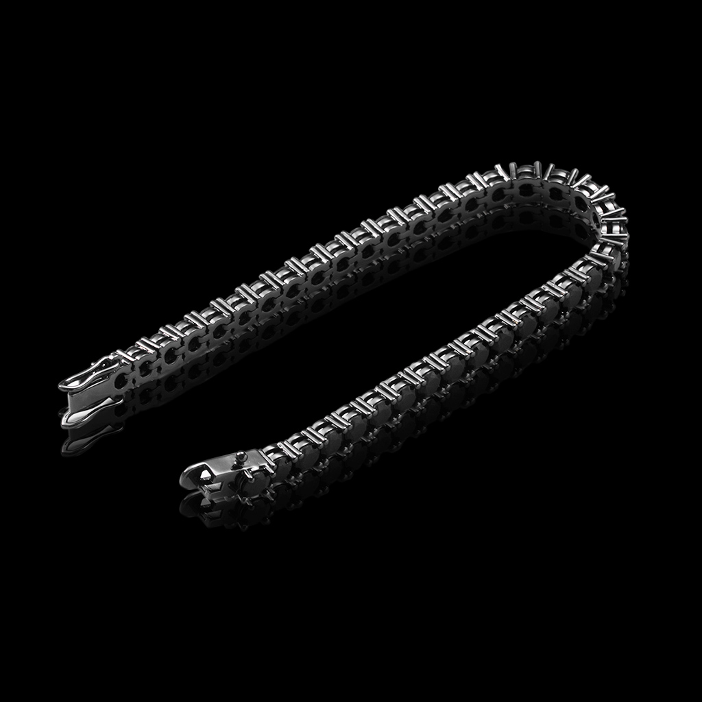 5mm Black Stones Tennis Bracelet In Black Gold With Iced Out Shine - Image 5