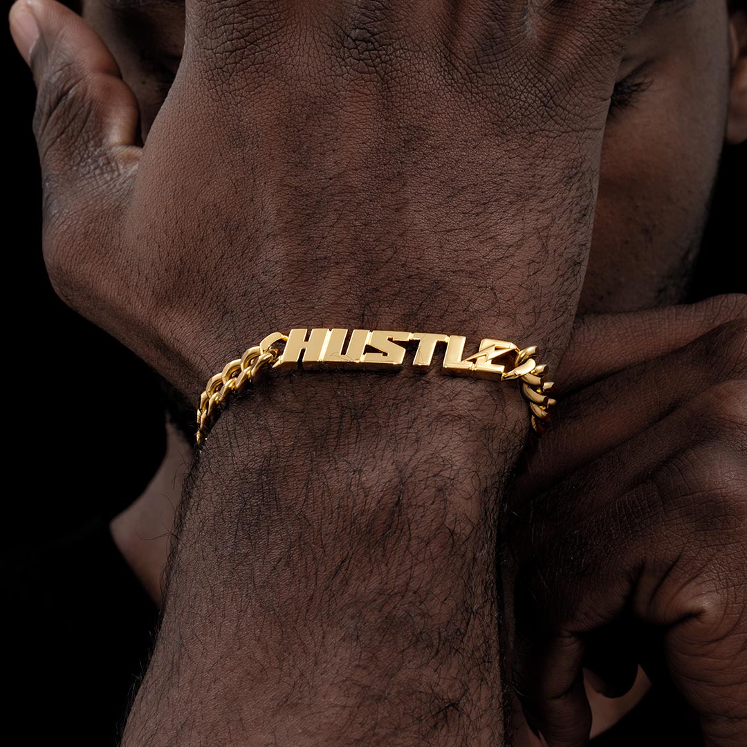 8mm Lightning Hustle Cuban Bracelet In Gold With Street Luxury Shine