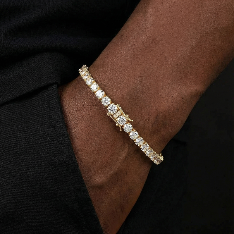 3mm Tennis Bracelet In 18k Gold Iced Out Shine With Street Luxury - Image 3