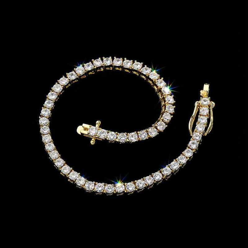 3mm Tennis Bracelet In 18k Gold Iced Out Shine With Street Luxury - Image 4