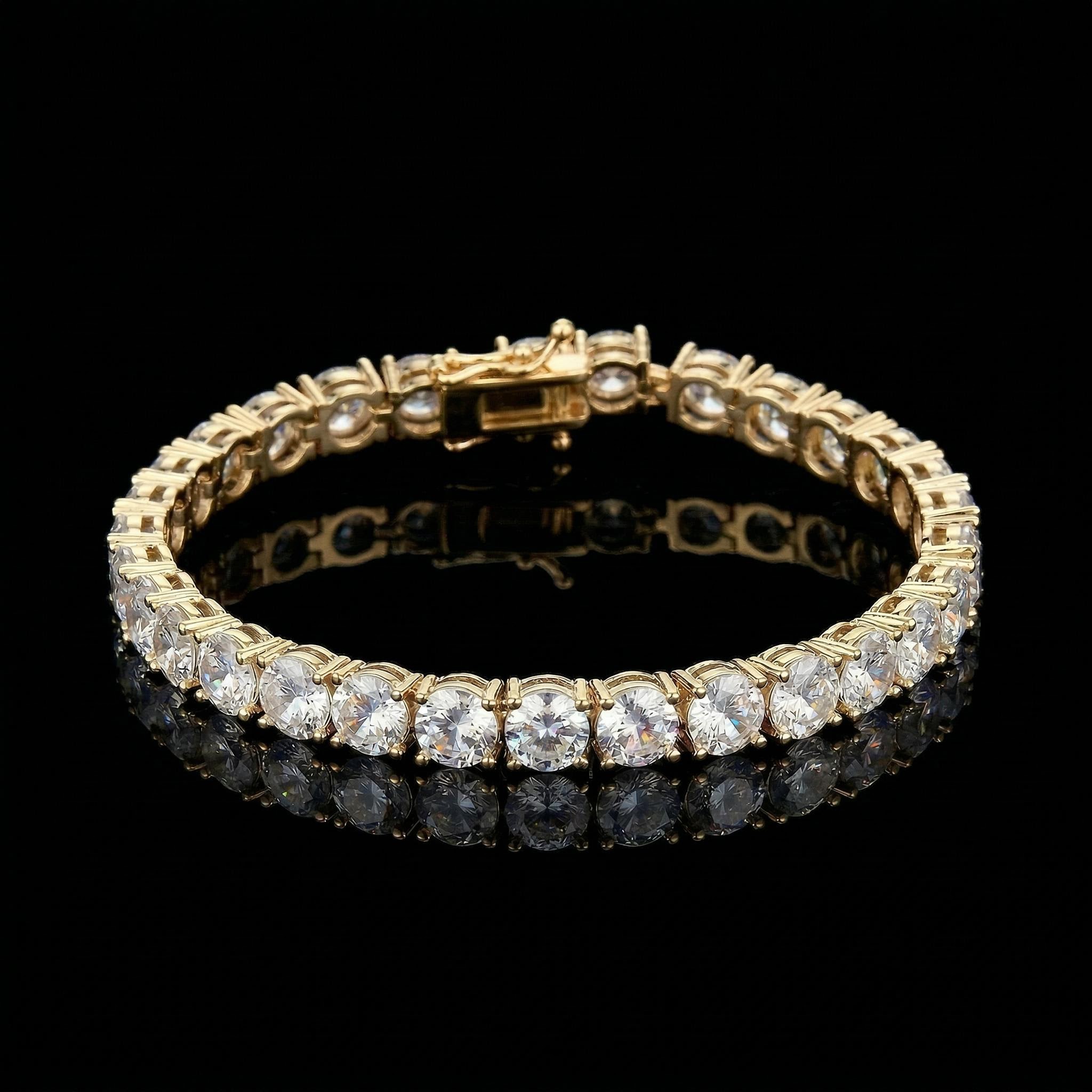 3mm Tennis Bracelet In 18k Gold Iced Out Shine With Street Luxury