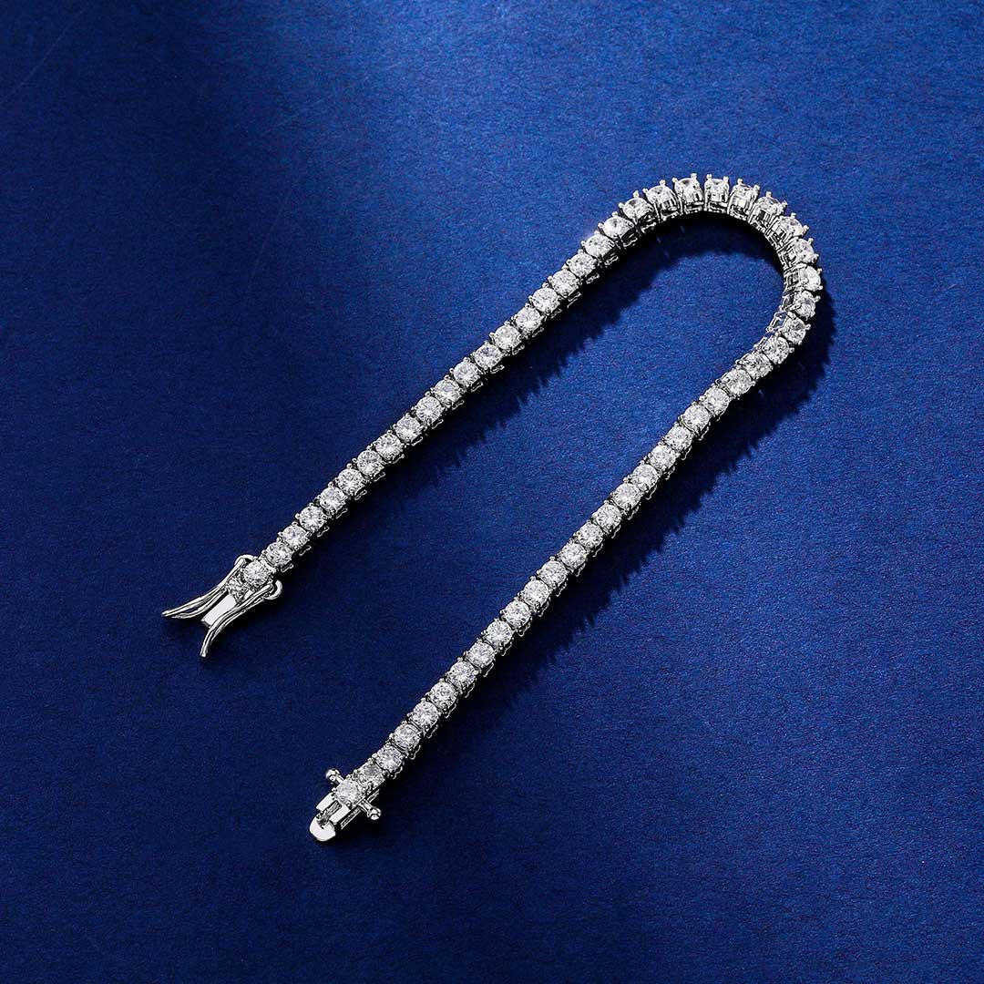 3mm Tennis Bracelet In 18k White Gold Iced Out Shine With Street Luxury - Image 4