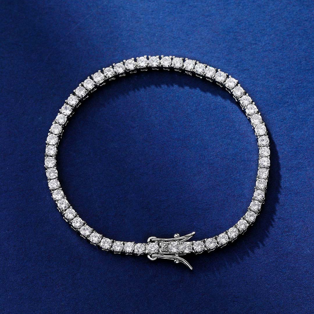 3mm Tennis Bracelet In 18k White Gold Iced Out Shine With Street Luxury - Image 5