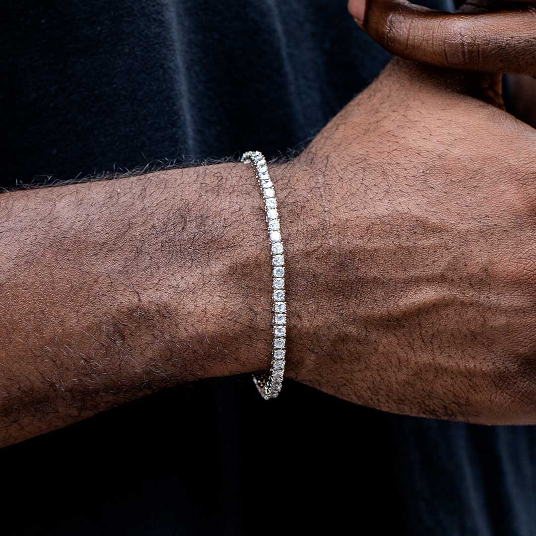 3mm Tennis Bracelet In 18k White Gold Iced Out Shine With Street Luxury