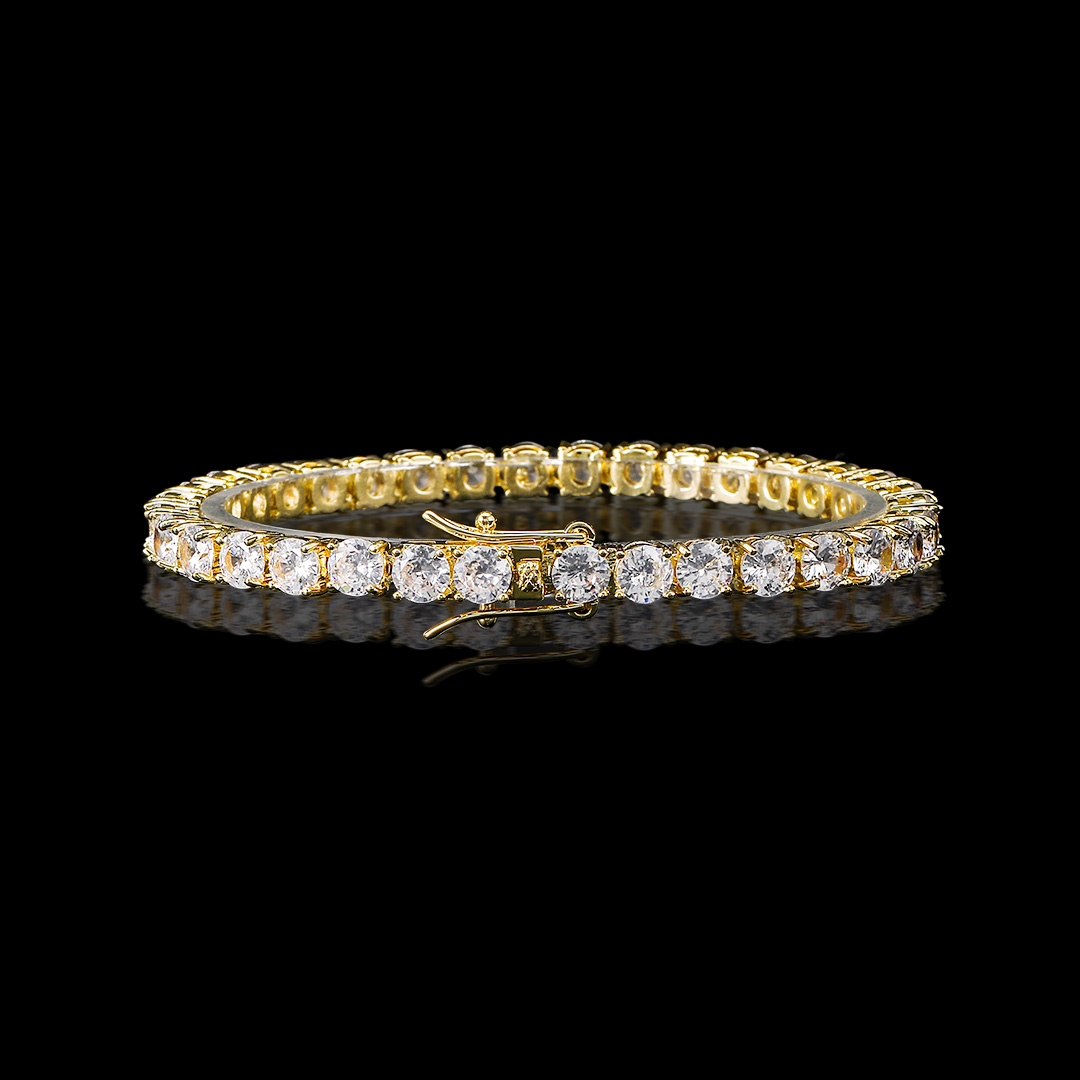 5mm Tennis Bracelet In 18k Gold Iced Out Shine With Street Luxury