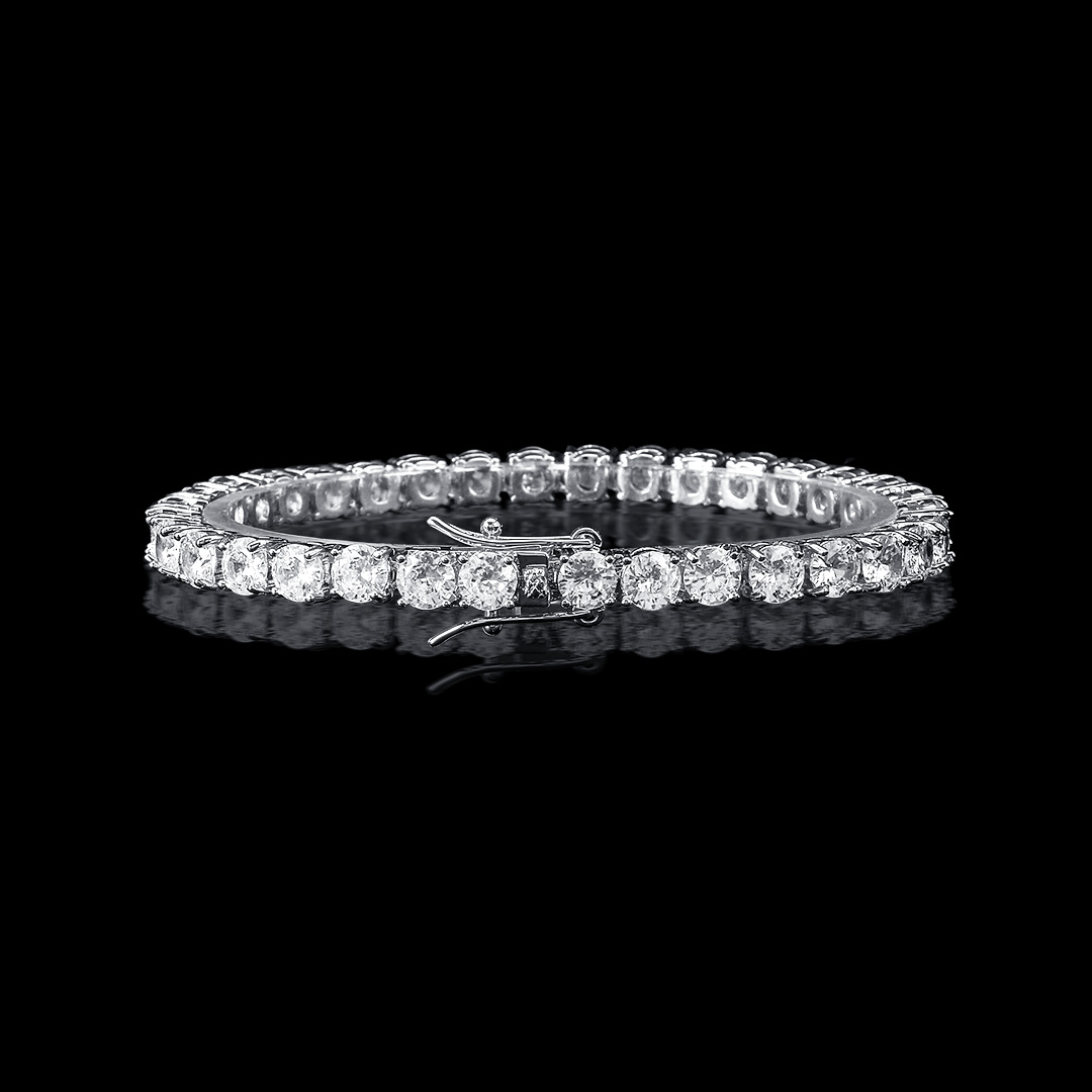 5mm Tennis Bracelet In 18k White Gold Iced Out Shine With Street Luxury