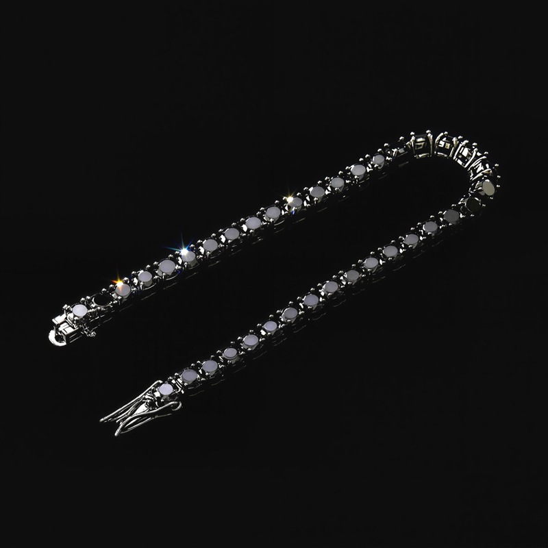 5mm Black Stones Tennis Bracelet In 18k Black Gold With Iced Out Shine - Image 7