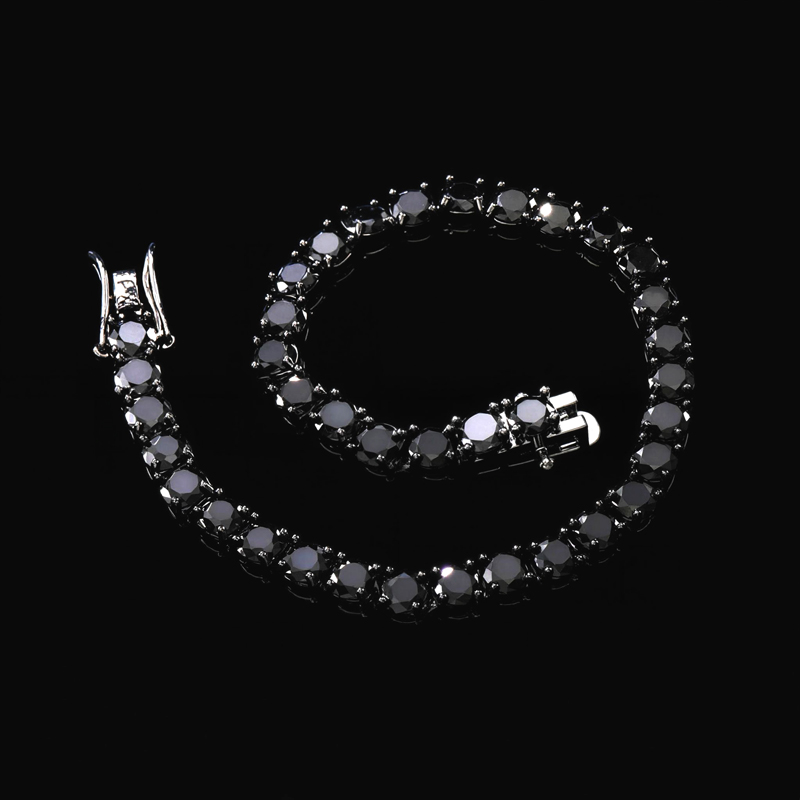 5mm Black Stones Tennis Bracelet In 18k Black Gold With Iced Out Shine - Image 9