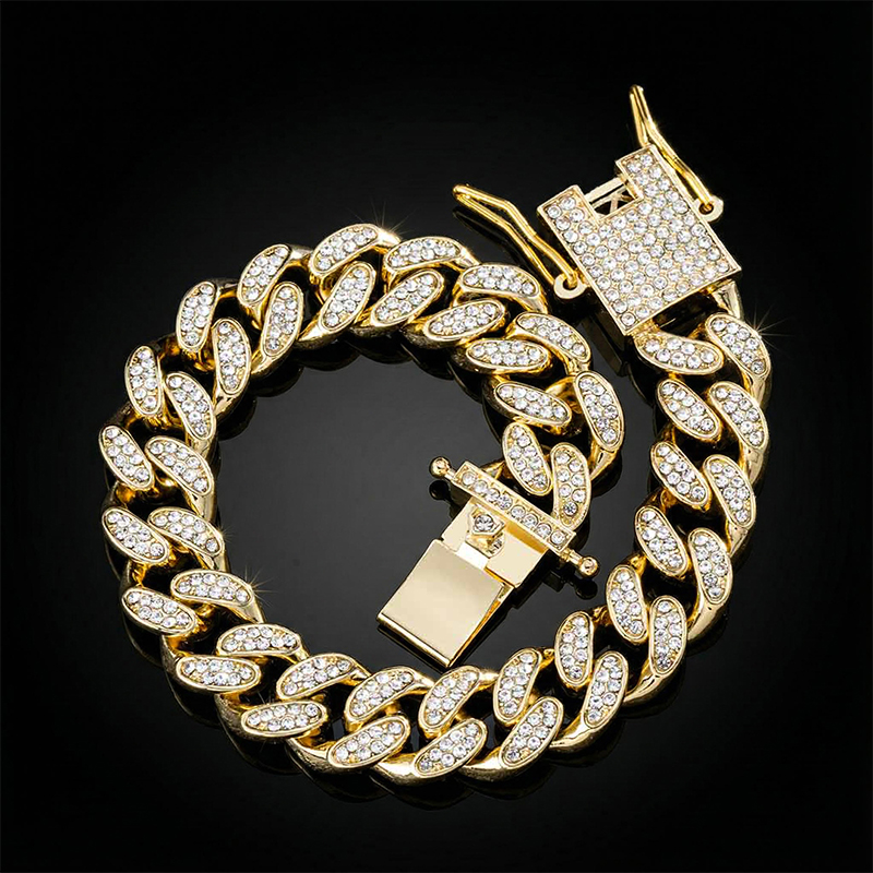 12mm Iced Out Miami Cuban Bracelet In Gold With Street Luxury Shine - Image 4