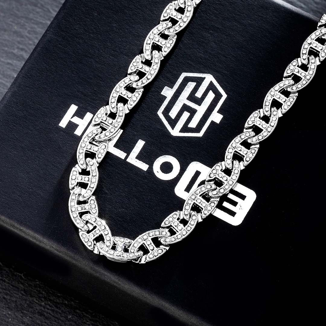 8mm Iced Out G-link Bracelet In White Gold With Street Luxury Shine - Image 4