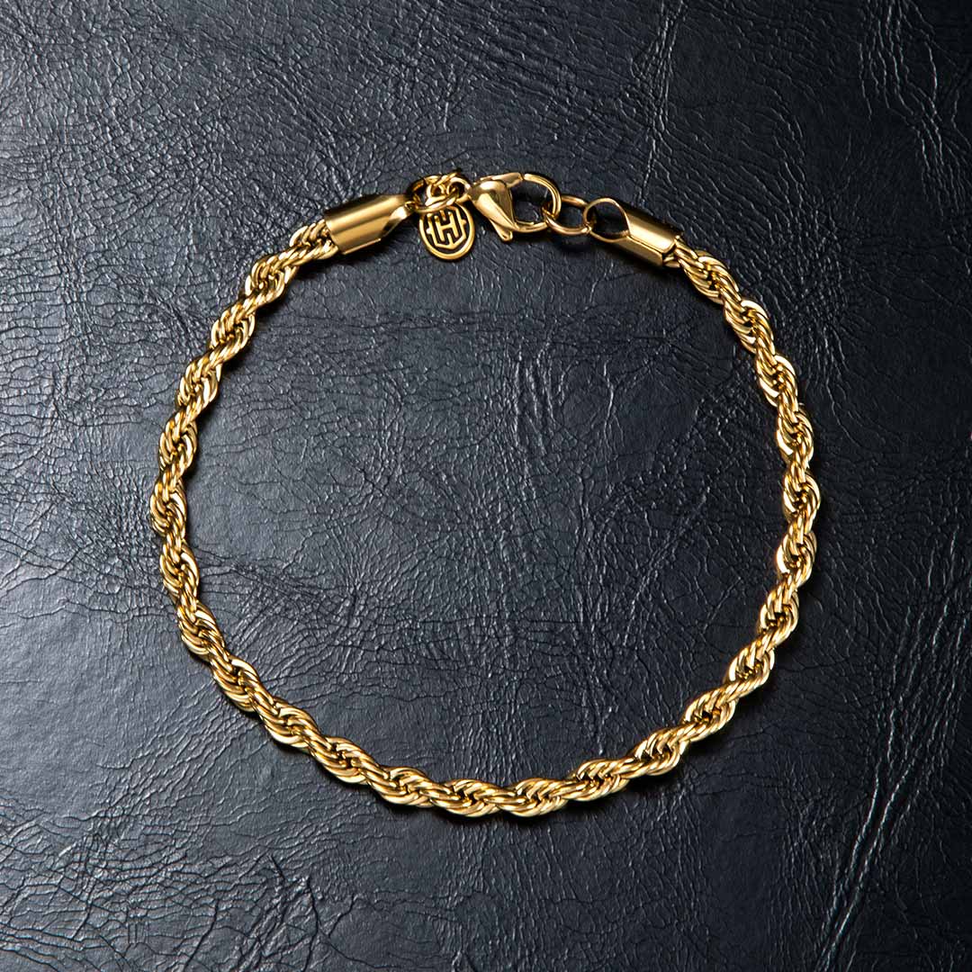 4mm Rope Bracelet In Gold Gold With Bold Statement Appeal - Image 3