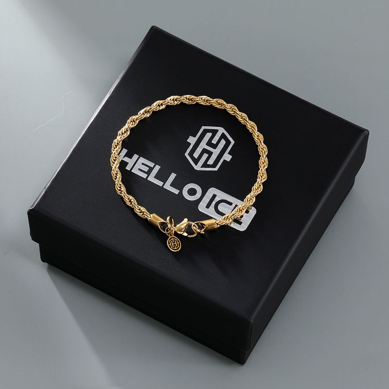 4mm Rope Bracelet In Gold Gold With Bold Statement Appeal - Image 6