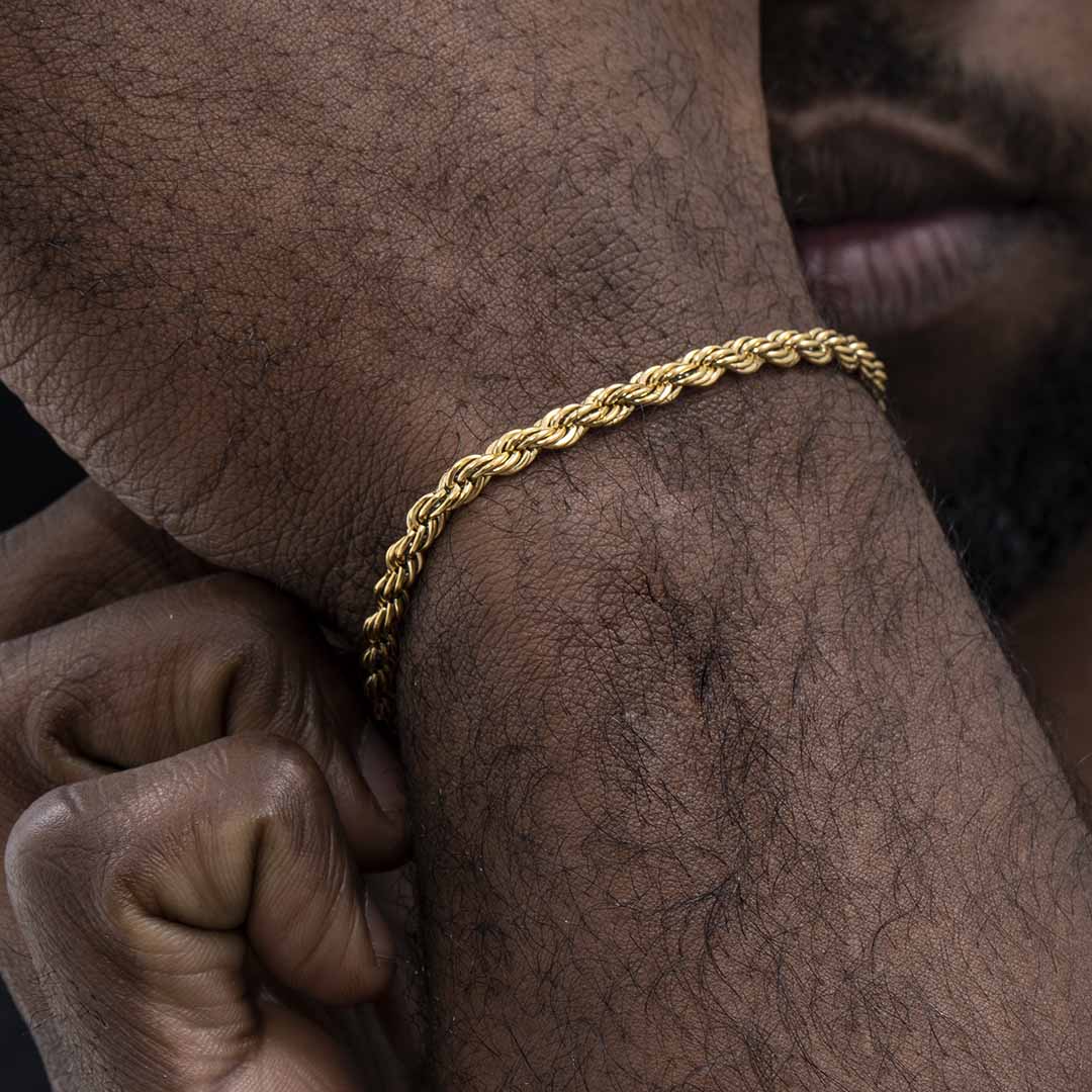 4mm Rope Bracelet In Gold Gold With Bold Statement Appeal