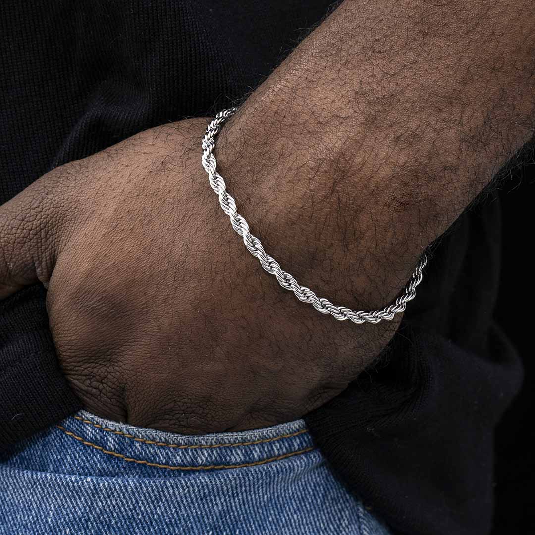 4mm Stainless Steel Rope Bracelet Bold Statement Style With Street Luxury - Image 3