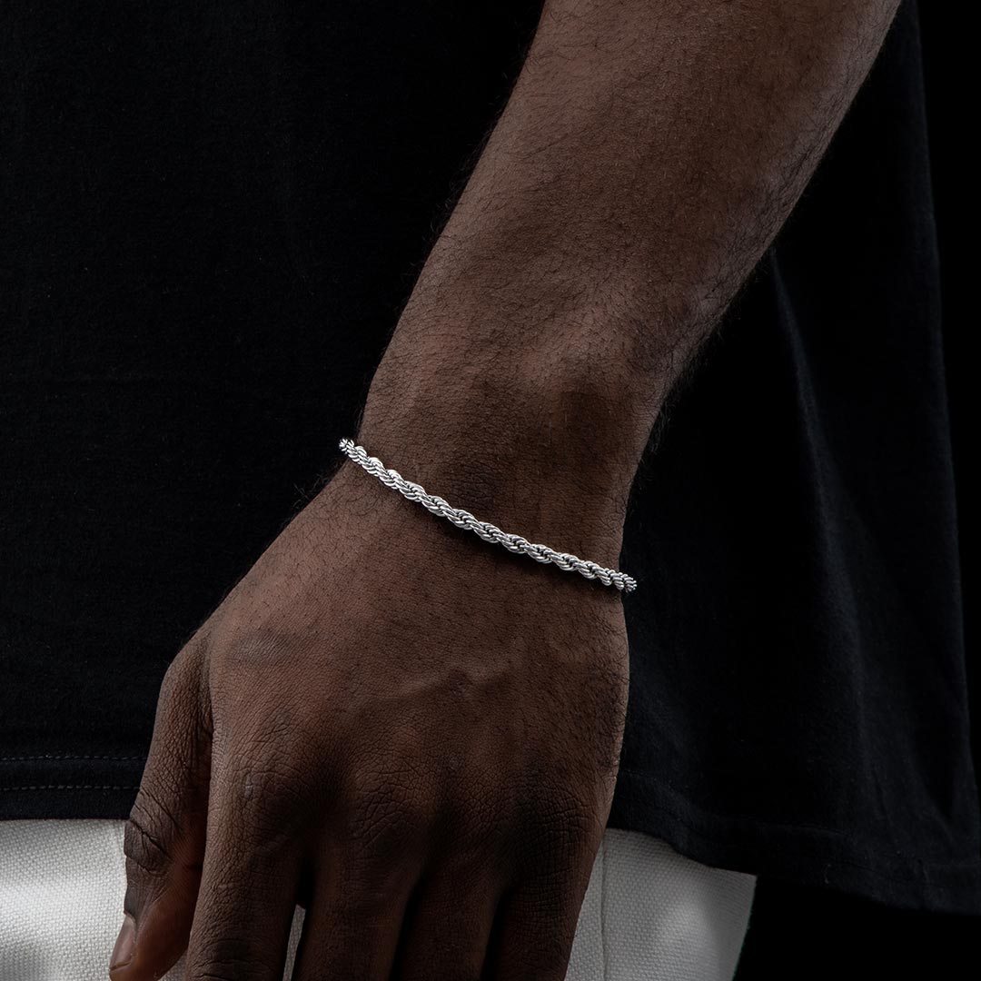 4mm Stainless Steel Rope Bracelet Bold Statement Style With Street Luxury - Image 4