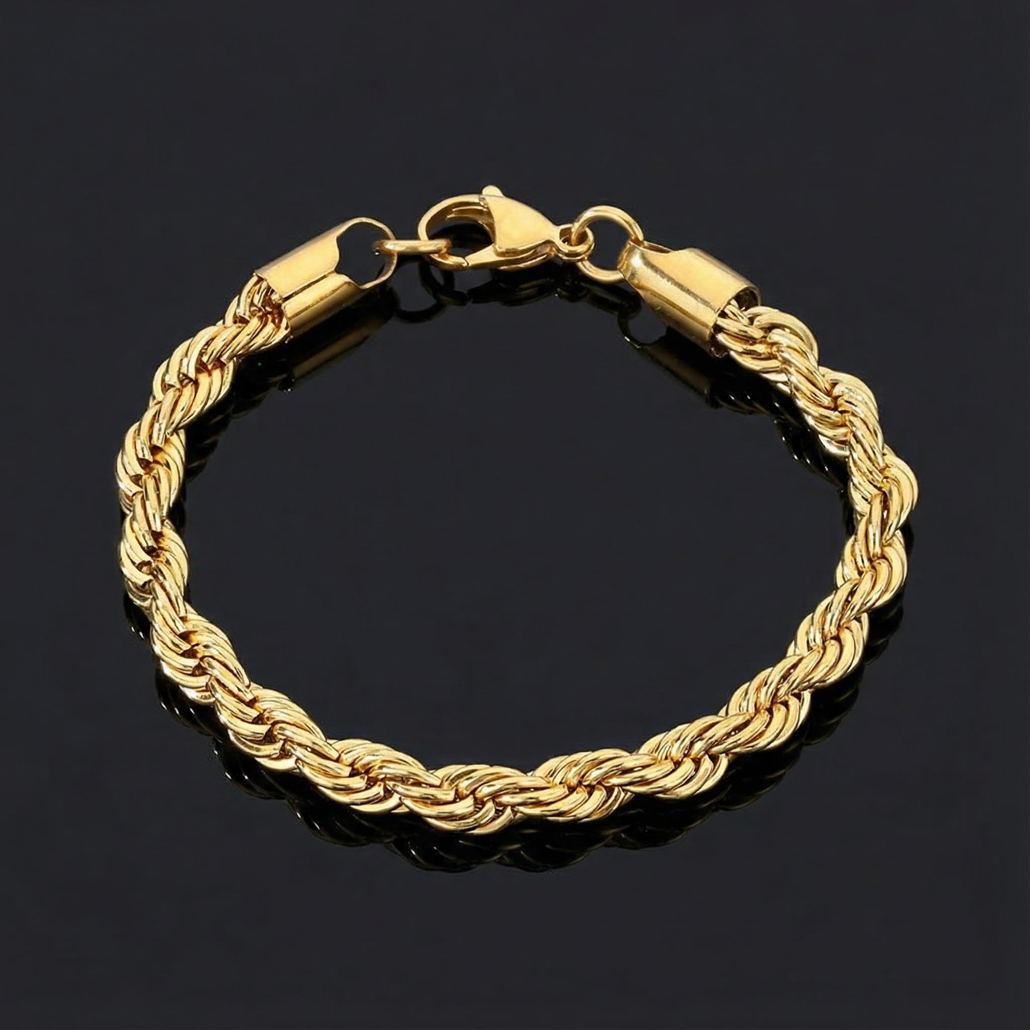 6mm Rope Bracelet In Gold Gold With Bold Statement Appeal