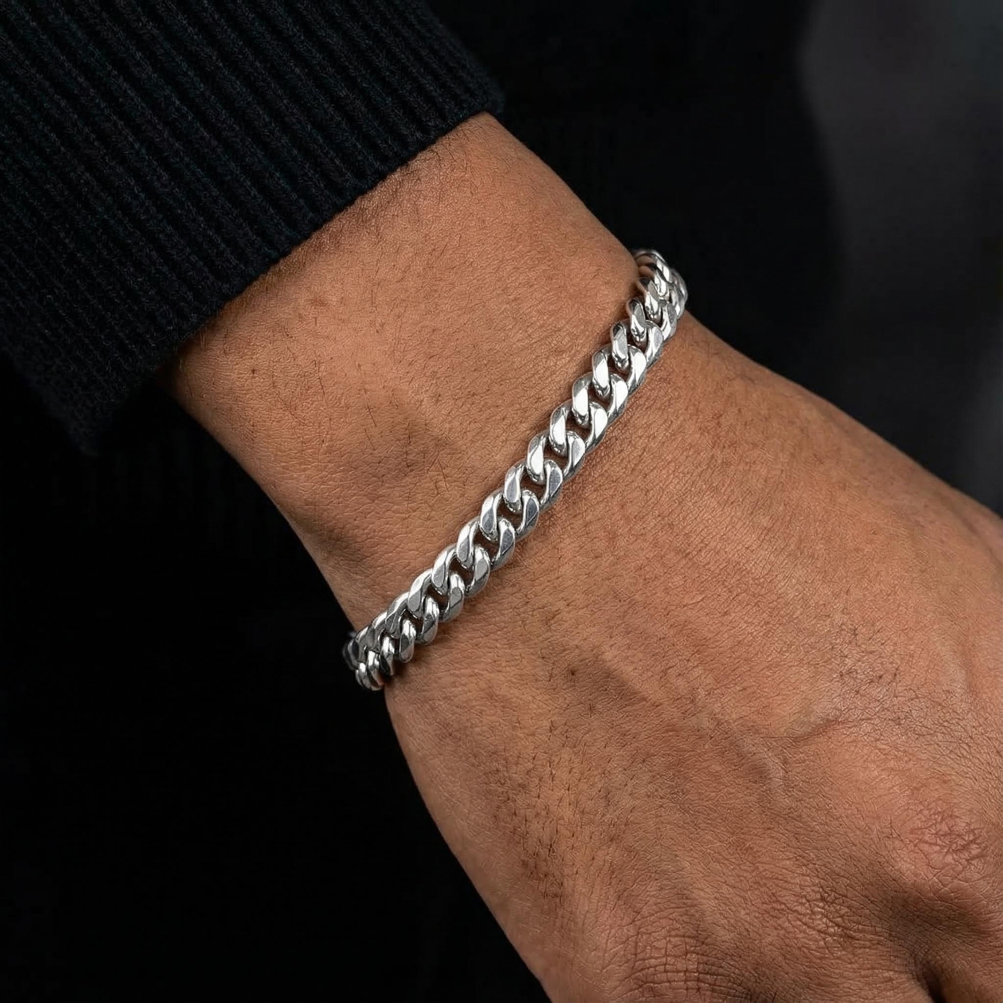 6mm Diamond-cut Stainless Steel Cuban Bracelet With Iced Out Shine - Image 4
