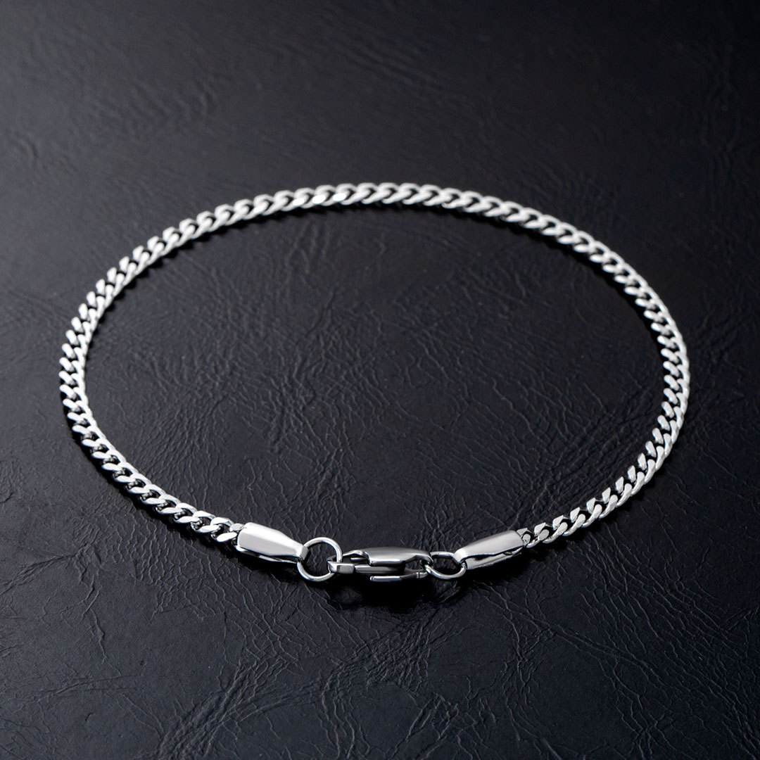 2.5mm Diamond-cut Stainless Steel Cuban Bracelet With Iced Out Shine - Image 3