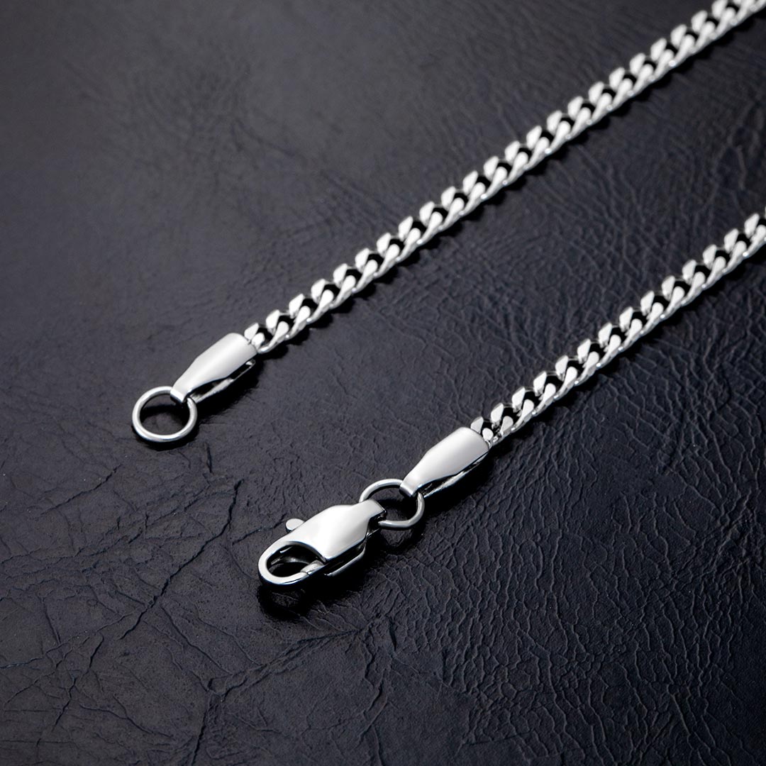2.5mm Diamond-cut Stainless Steel Cuban Bracelet With Iced Out Shine - Image 4