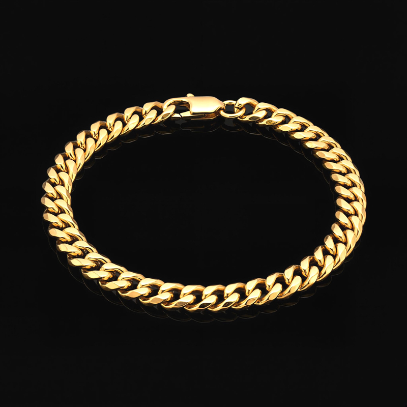 6mm Diamond-cut Cuban Bracelet In Gold Iced Out Shine With Street Luxury