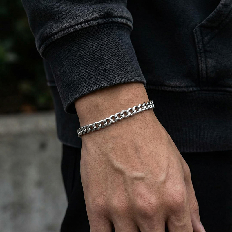 5mm Stainless Steel Cuban Bracelet Bold Statement Style With Street Luxury - Image 6