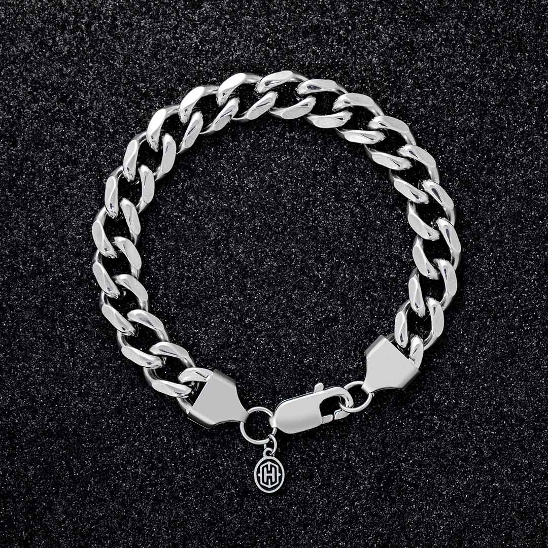 9mm Diamond-cut Stainless Steel Cuban Bracelet With Iced Out Shine - Image 3