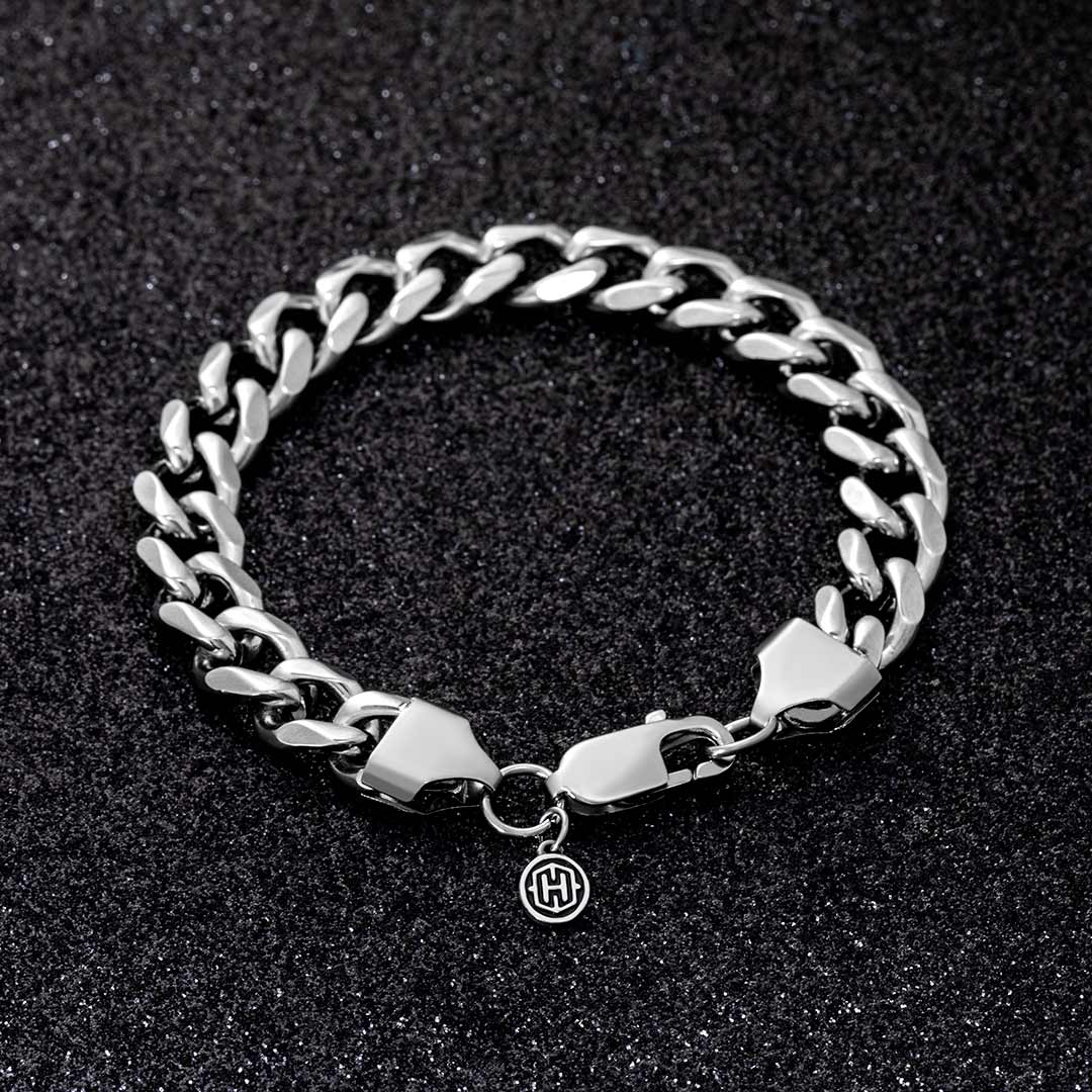 9mm Diamond-cut Stainless Steel Cuban Bracelet With Iced Out Shine - Image 5