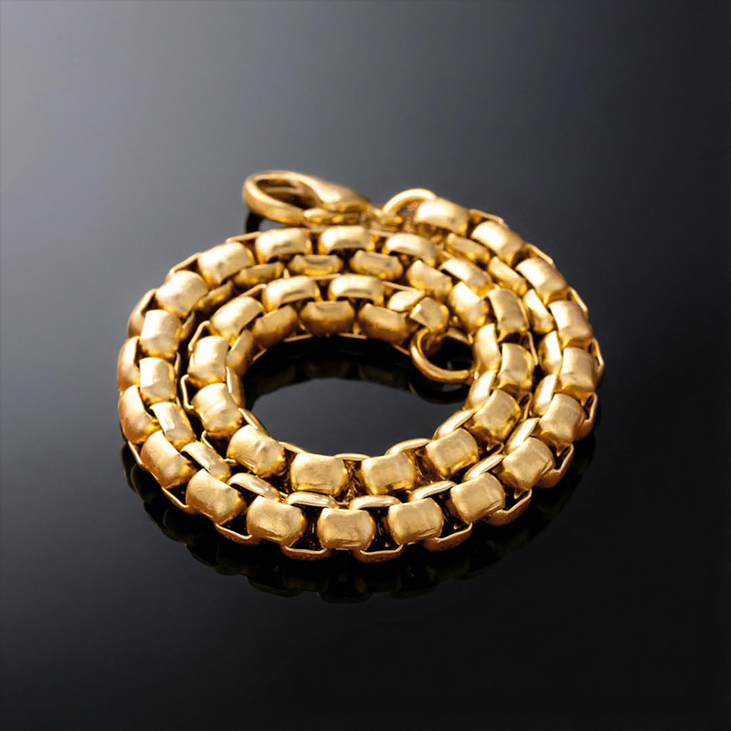 5mm Round Box Bracelet In Gold Gold With Bold Statement Appeal - Image 4