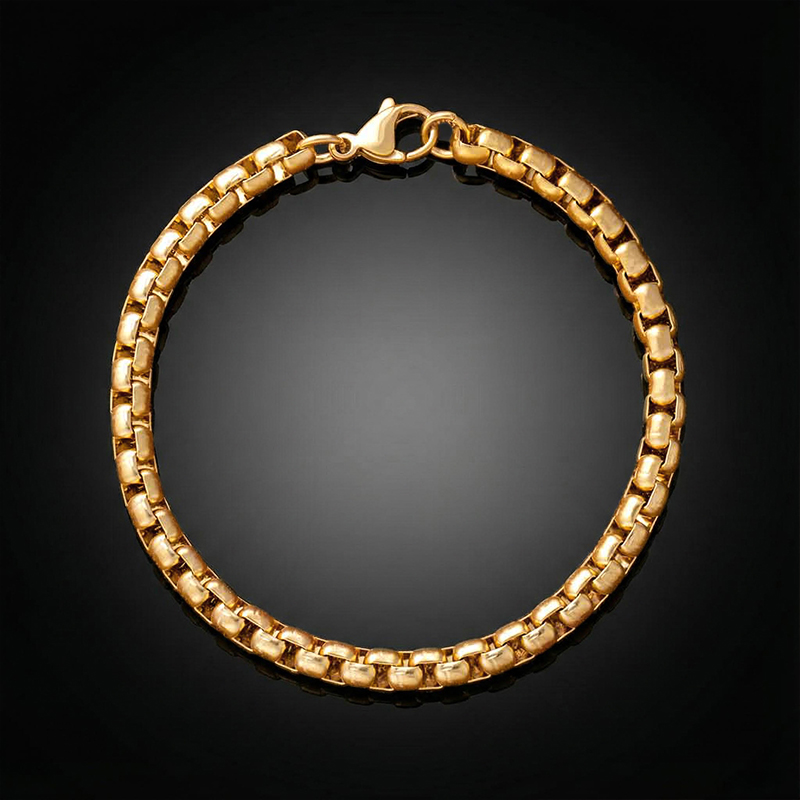 5mm Round Box Bracelet In Gold Gold With Bold Statement Appeal