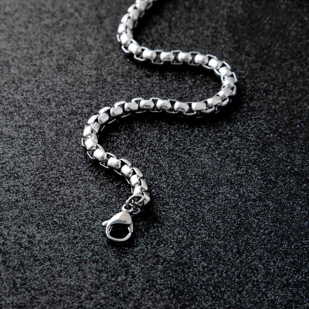5mm Round Box Stainless Steel Bracelet Silver With Street Luxury Shine - Image 5