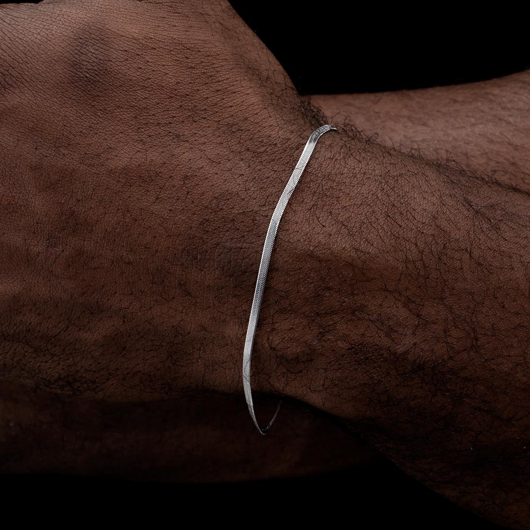 2mm Herringbone Bracelet Bold Statement Style With Street Luxury - Image 3