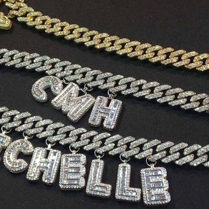 Street Luxury Baguette Cut Custom Name 12mm 8 Cuban Bracelet In White Gold - Image 4
