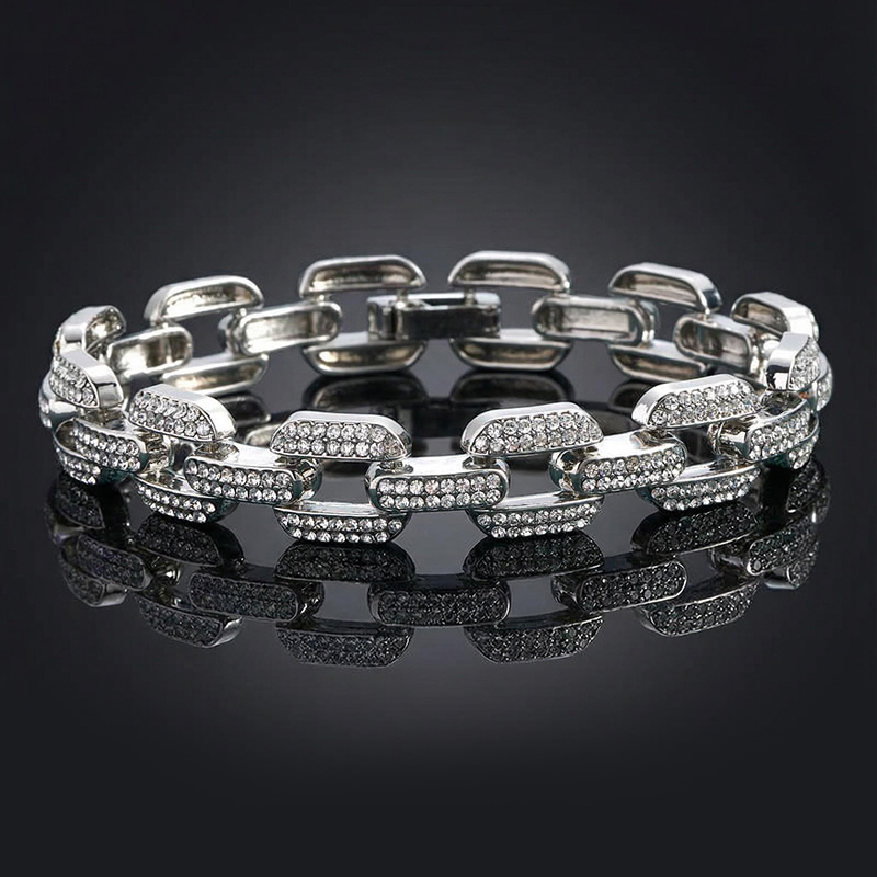 12mm Iced Out Rectangle Bracelet Gold With Street Luxury Shine - Image 7