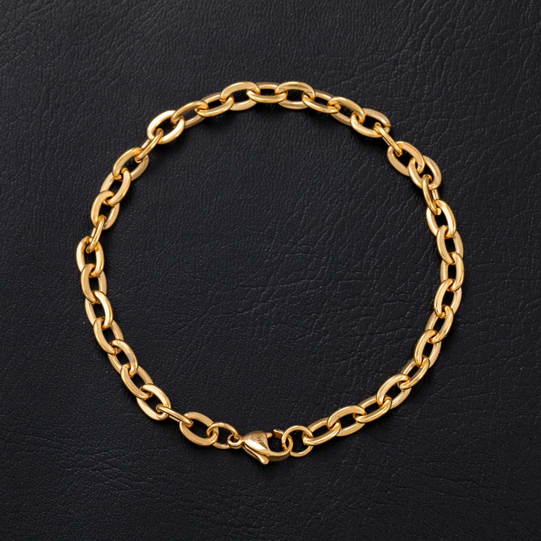 5mm Rolo Bracelet In Gold Gold With Bold Statement Appeal - Image 3