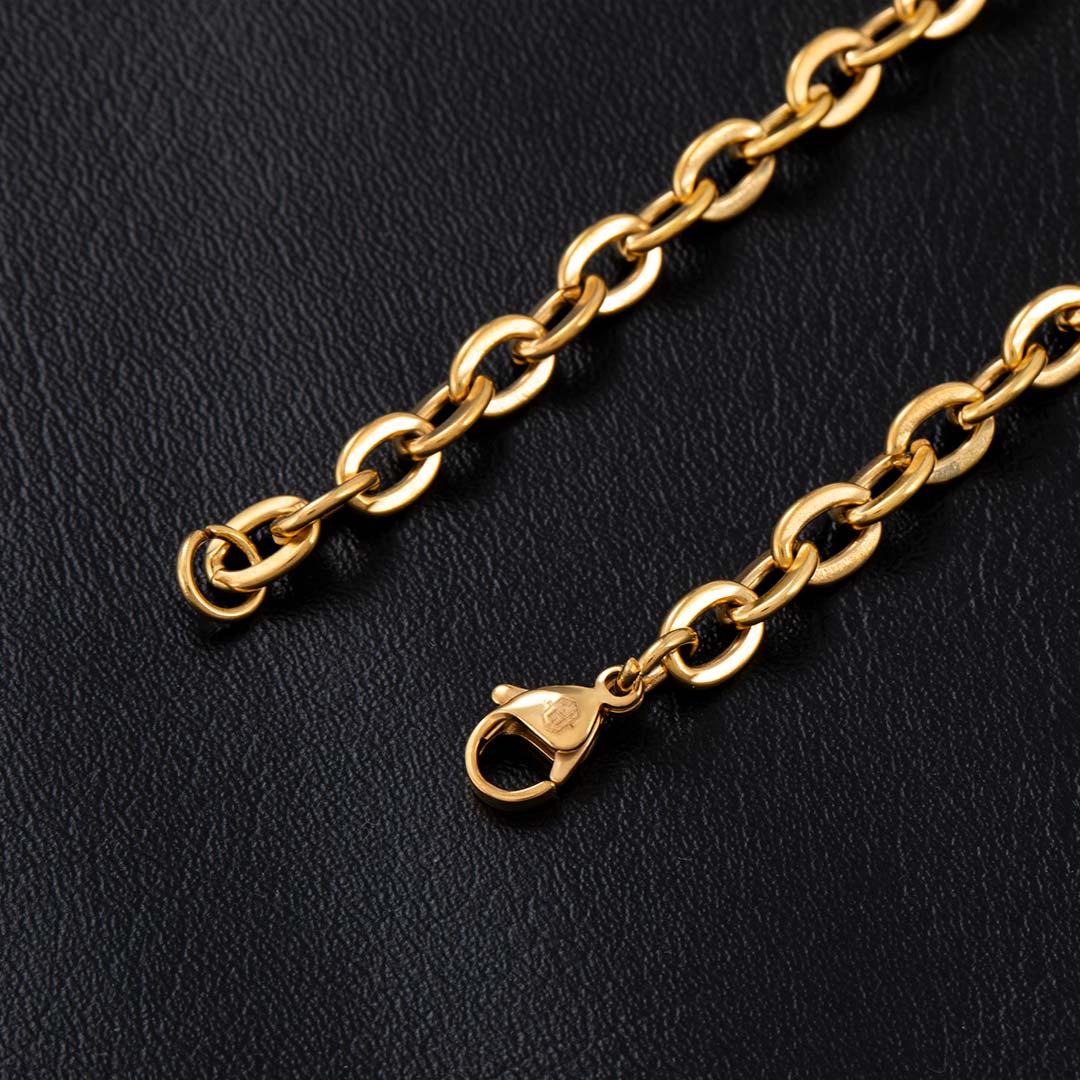 5mm Rolo Bracelet In Gold Gold With Bold Statement Appeal - Image 4