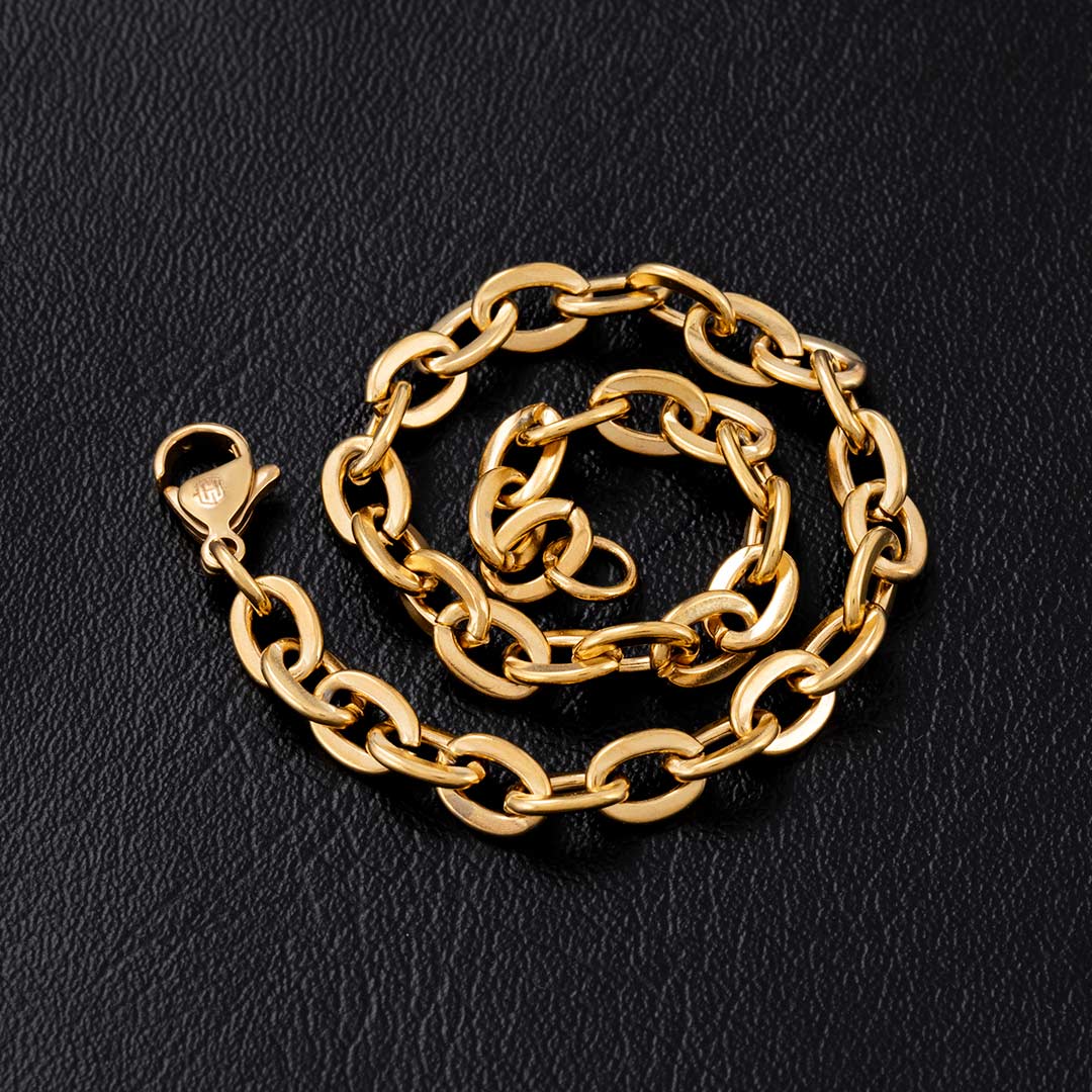 5mm Rolo Bracelet In Gold Gold With Bold Statement Appeal - Image 5