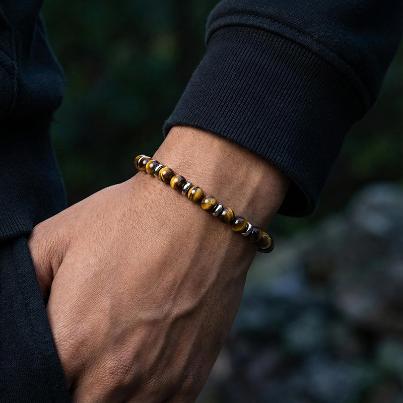 Natural Healing Stone Beads Anxiety Bracelet With Street Luxury Shine - Image 4
