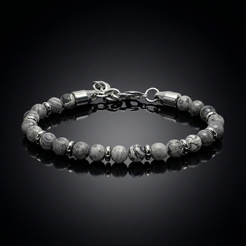 Natural Healing Stone Beads Anxiety Bracelet With Street Luxury Shine - Image 5