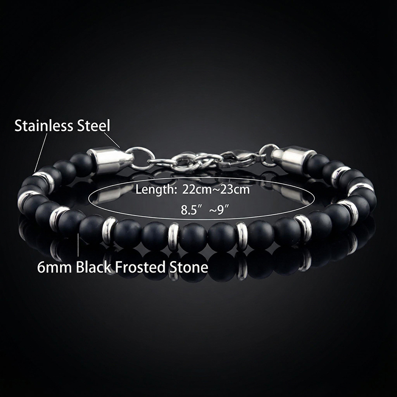 Natural Healing Stone Beads Anxiety Bracelet With Street Luxury Shine - Image 6