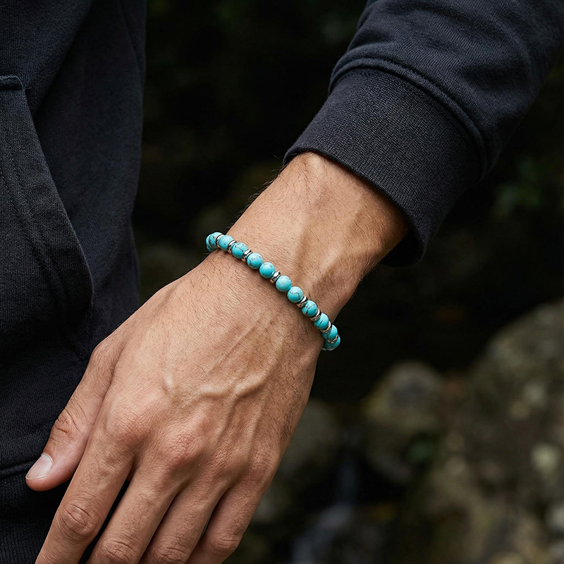 Natural Healing Stone Beads Anxiety Bracelet With Street Luxury Shine - Image 9
