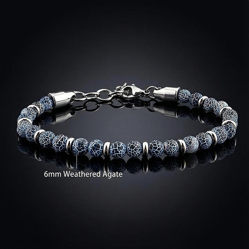 Natural Healing Stone Beads Anxiety Bracelet With Street Luxury Shine - Image 10