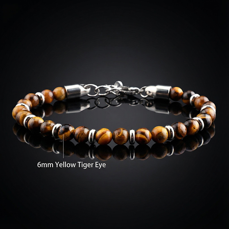 Natural Healing Stone Beads Anxiety Bracelet With Street Luxury Shine
