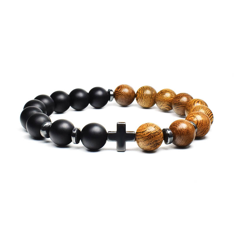 Wood Beads Natural Stone Bracelet Bold Statement Style With Street Luxury